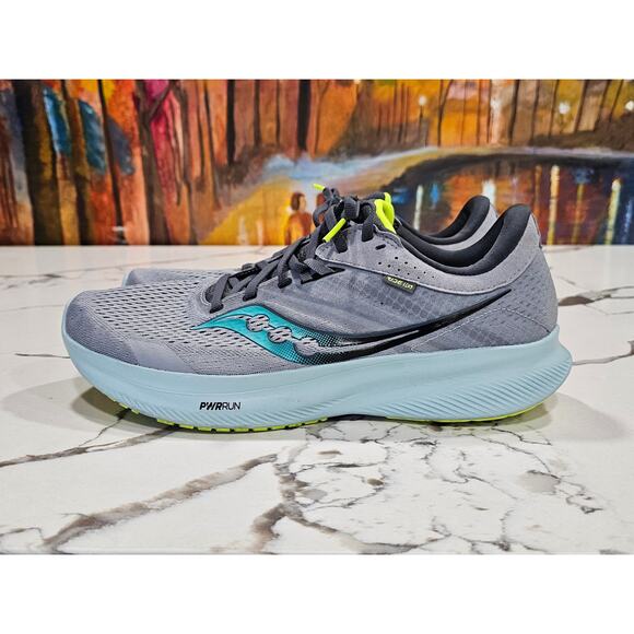 Saucony Ride 16 Fossil Palm Size 12 Men's S20830-15 Running Shoes - Picture 2 of 7